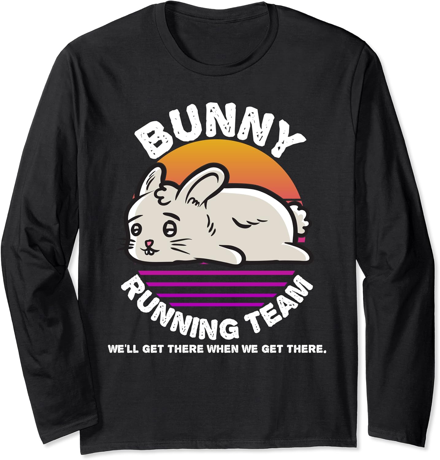 Funny Bunny Rabbit Running Team Shirt Kids Men Women Gift Manche Longue